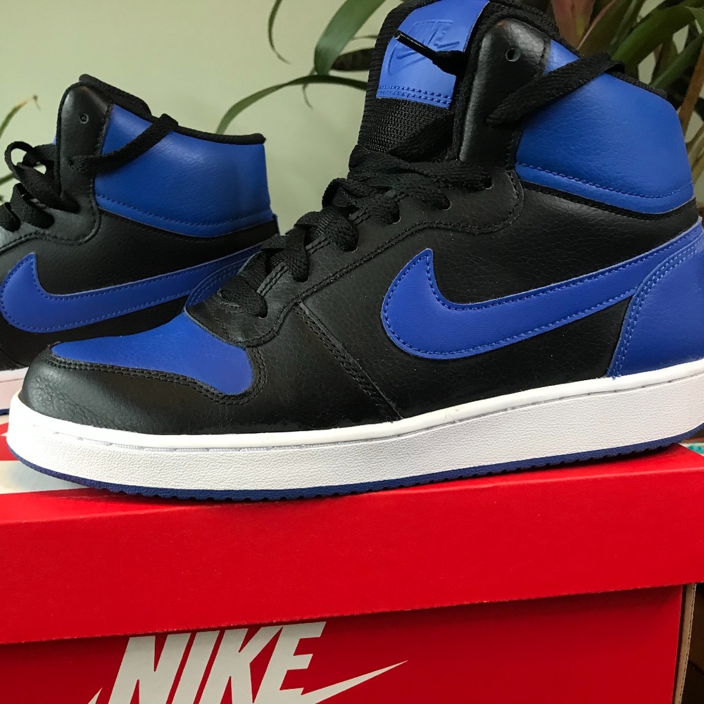 Nike Ebernon Mid Black/Royal Blue/White Mens 8